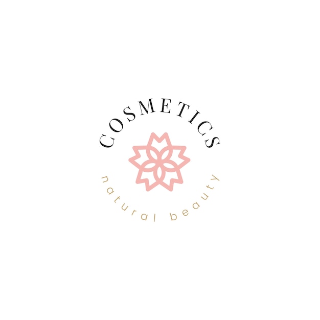 Natuurlijke cosmetica logo ontwerp vector