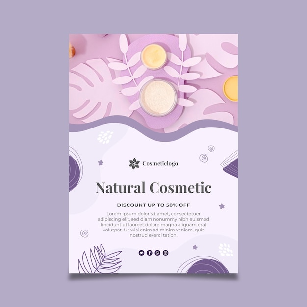 Natuurlijke cosmetische verticale flyer