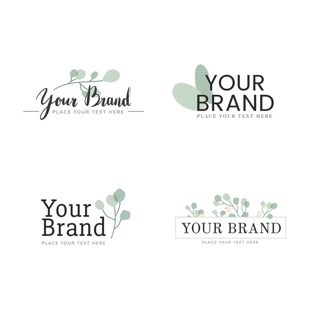 Natuurlijke logo-ontwerpset