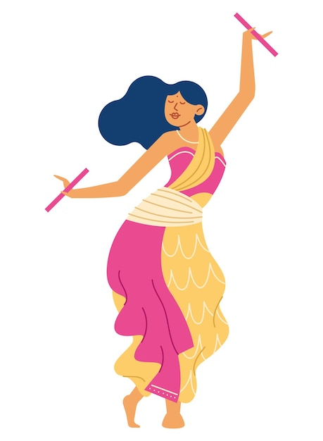 Gratis vector navratri danseres meisje