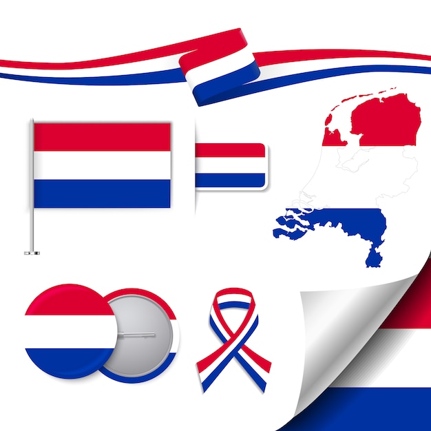 Gratis vector nederlandse representatieve elementen collectie