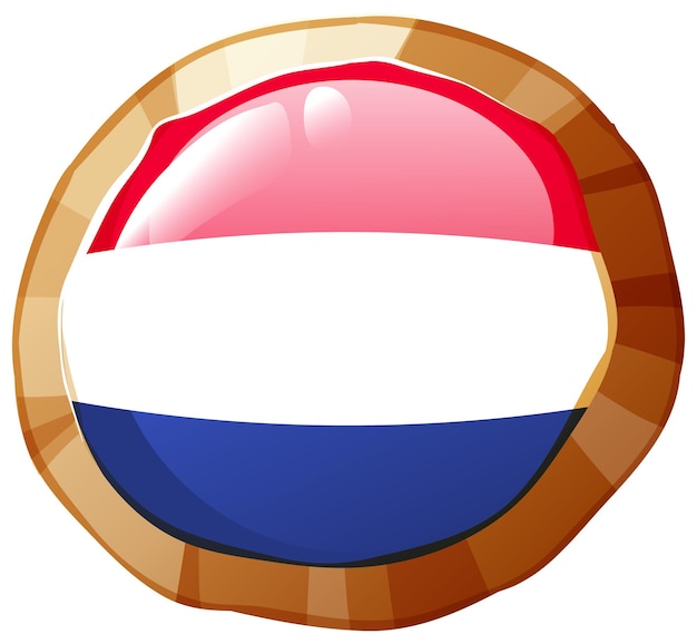 Gratis vector nederlandse vlag op ronde badge