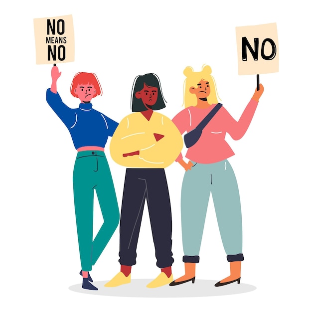 Nee, nee met vrouwen en slogan