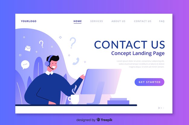 Neem contact met ons op bestemmingspagina sjabloon