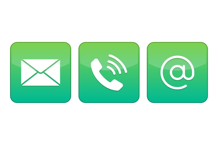 Gratis Vector neem contact met ons op gradient square buttons