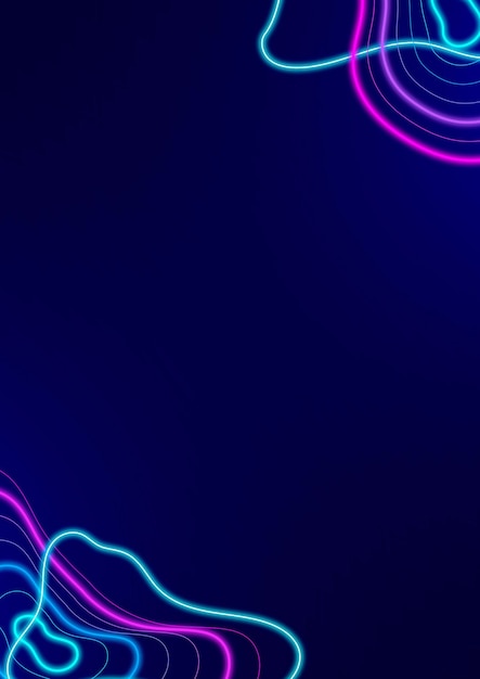 Neon abstracte rand op een donkerblauwe postersjabloon vector