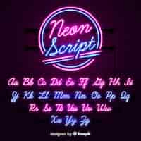 Gratis vector neon alfabet