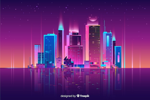 Neon Cityscape achtergrond