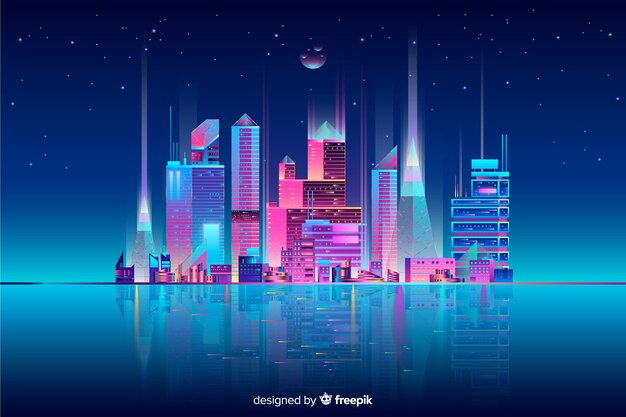 Neon Cityscape achtergrond