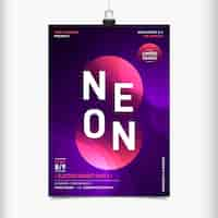 Gratis vector neon flyer voor muziekfestival