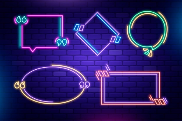 Gratis vector neon frame collectie