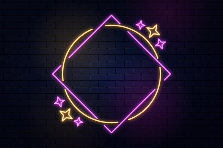Gratis Vector neon frame ontwerp