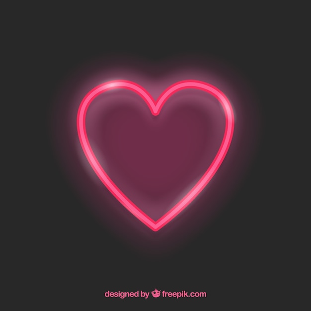 Neon geïsoleerde hart achtergrond