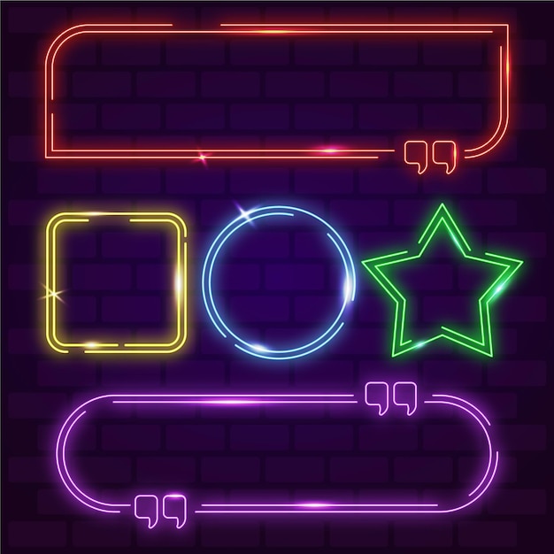 Gratis vector neon geometrische kleurrijke frames