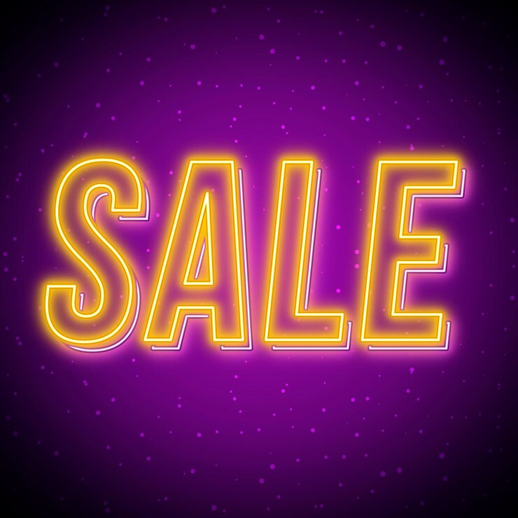 Gratis Vector neon gloeiend verkoopteken