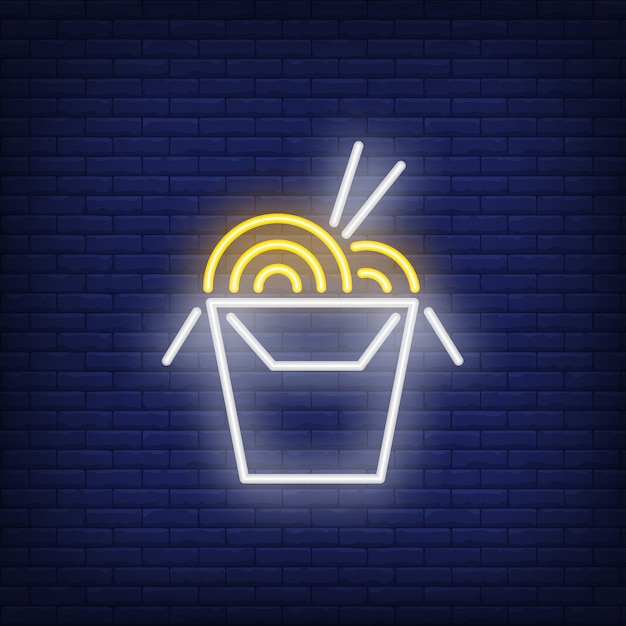 Gratis vector neon icoon van chinees eten