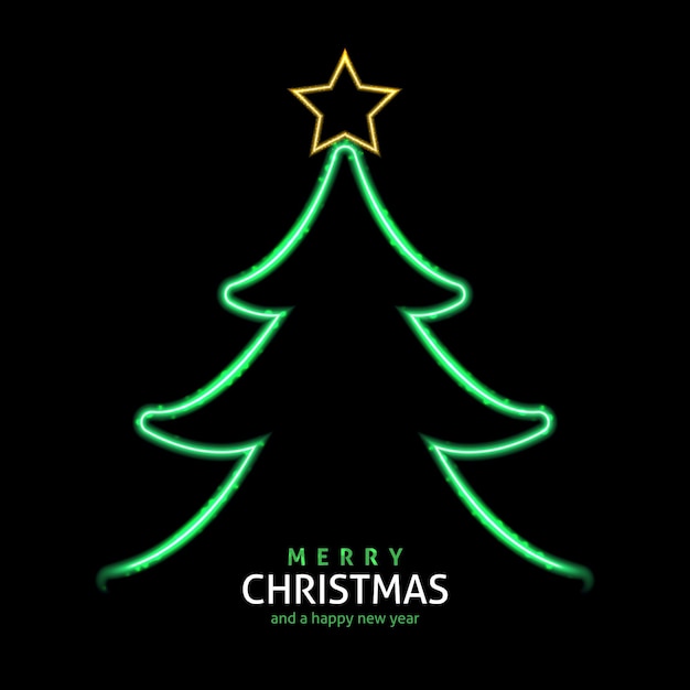 Gratis vector neon kerstboom concept