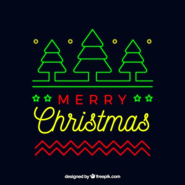 Gratis vector neon kerstmis achtergrond