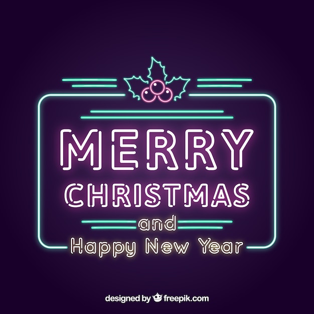 Gratis vector neon kerstmis achtergrond