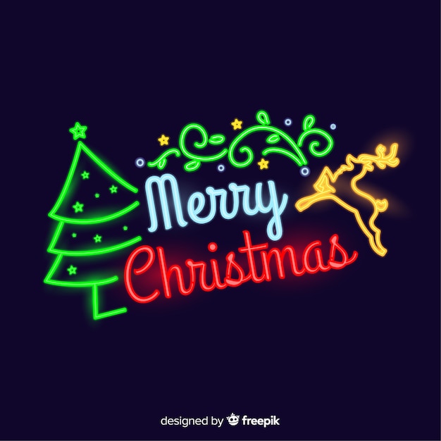 Gratis vector neon kerstmis achtergrond