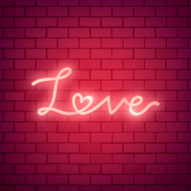 Gratis vector neon liefde illustratie