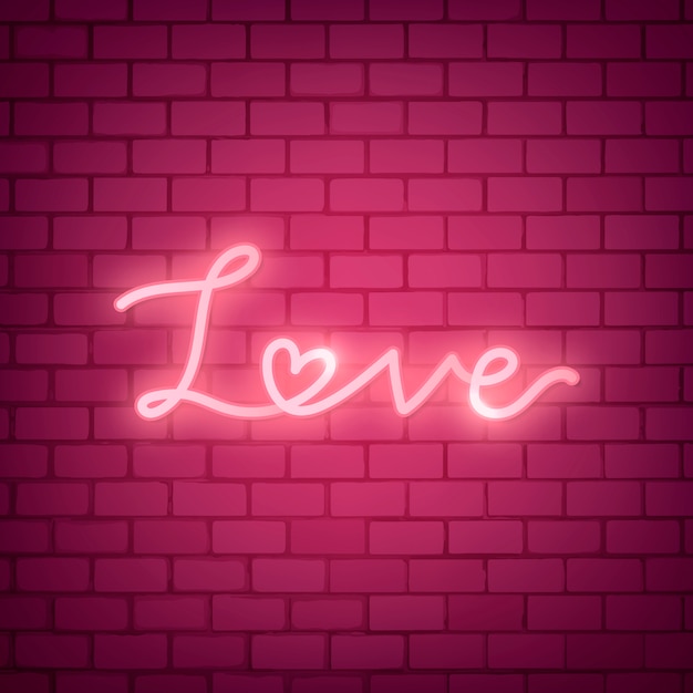 Gratis vector neon liefde illustratie