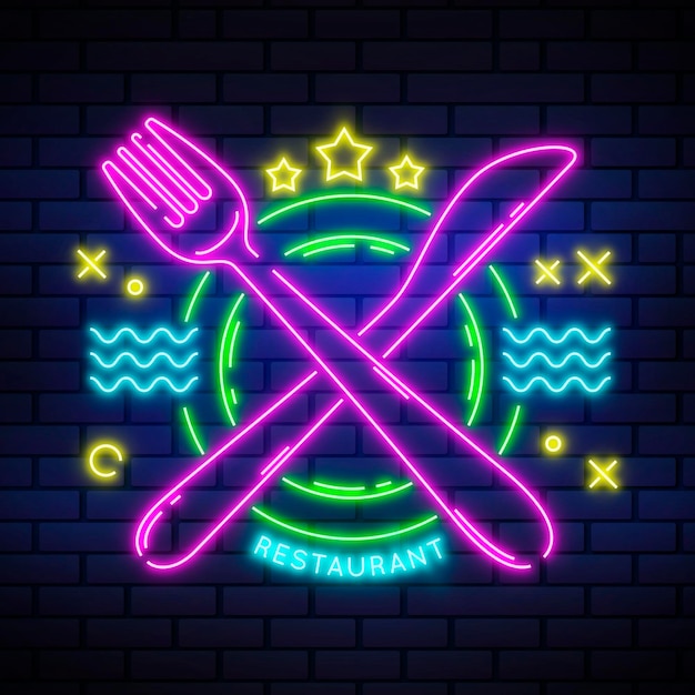 Neon restaurant bord