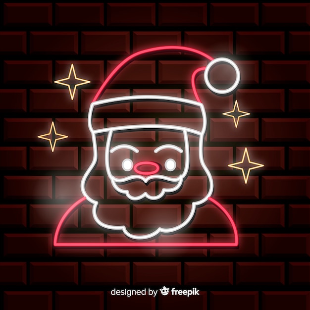 Neon santa claus achtergrond