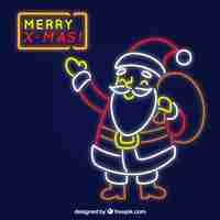 Gratis vector neon santa claus