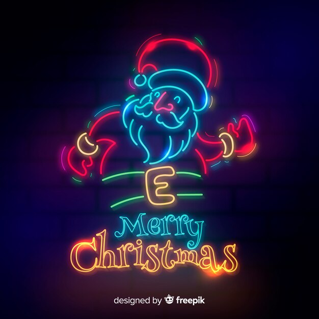 Neon santa claus