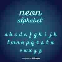 Gratis vector neon script alfabet