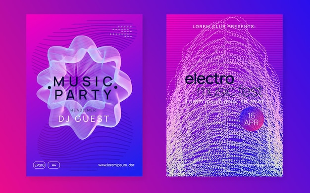 Neon sound flyer electro dance muziek electronic fest event cl