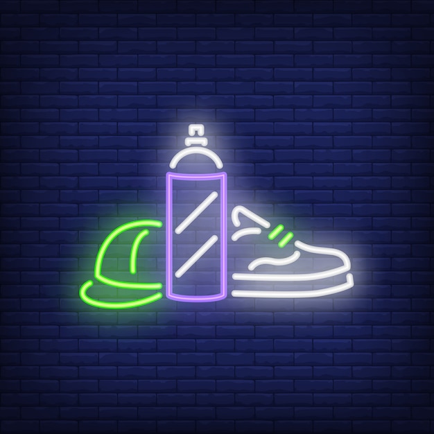 Gratis vector neon teken spuitpistool