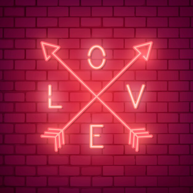 Neon Valentijnsdag illustratie