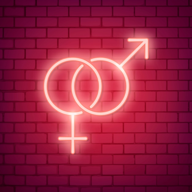 Neon Valentijnsdag illustratie