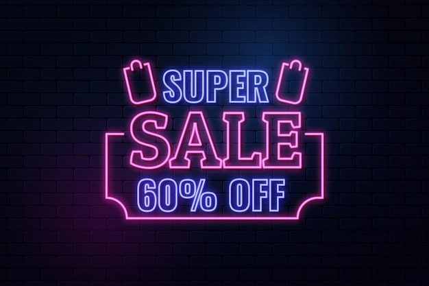 Gratis vector neon verkoop teken