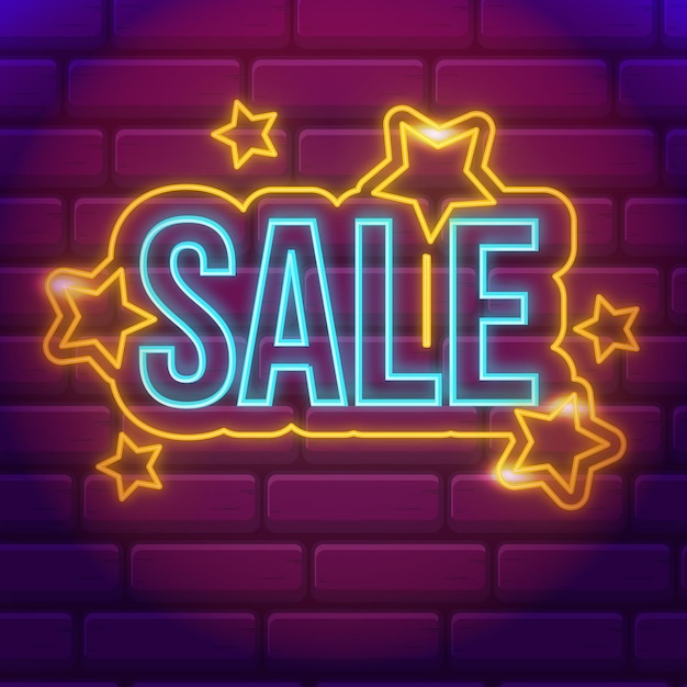 Gratis vector neon verkoop teken