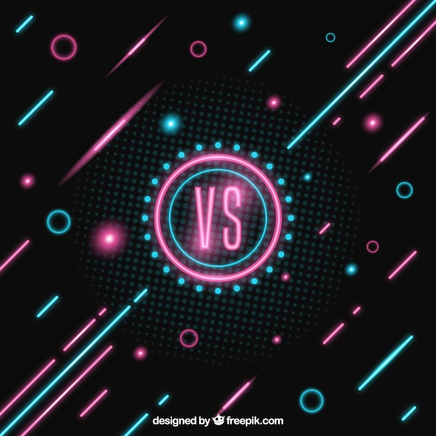 Gratis vector neon versus achtergrond met mooie stijl