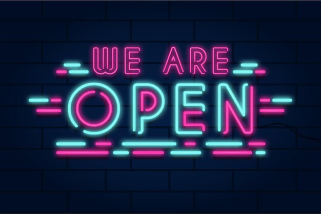 Neon we zijn open teken
