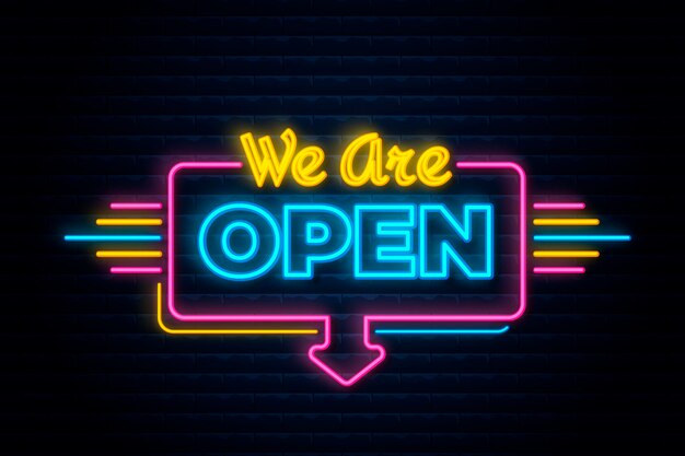 Neon we zijn open teken