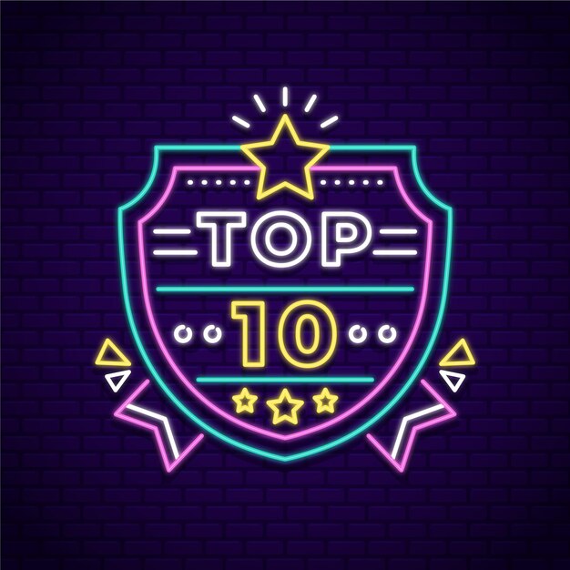 Gratis vector neonlicht top 10