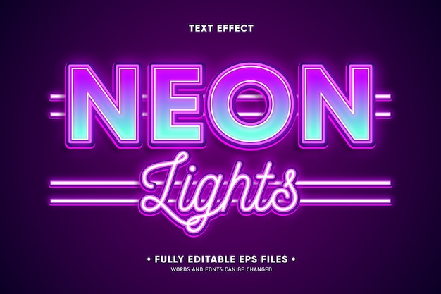 Gratis vector neonlichten teksteffect