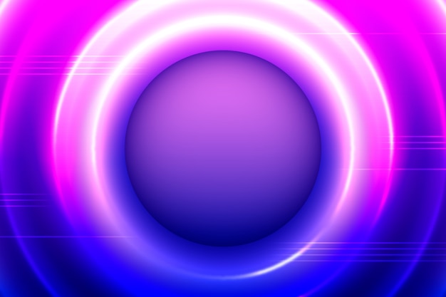 Neonlichtenachtergrond met cirkels