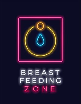 Neonreclame voor borstvoedingszone