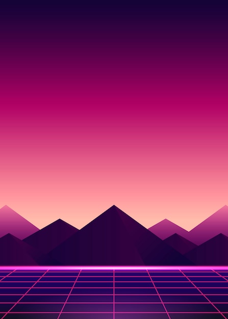 Gratis vector neonroze ladscape