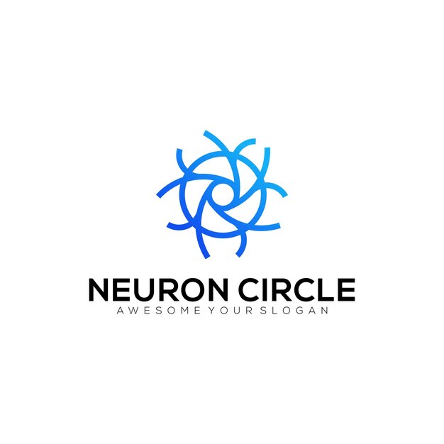 Gratis vector neuron cirkel modern kleurrijk logo verloop