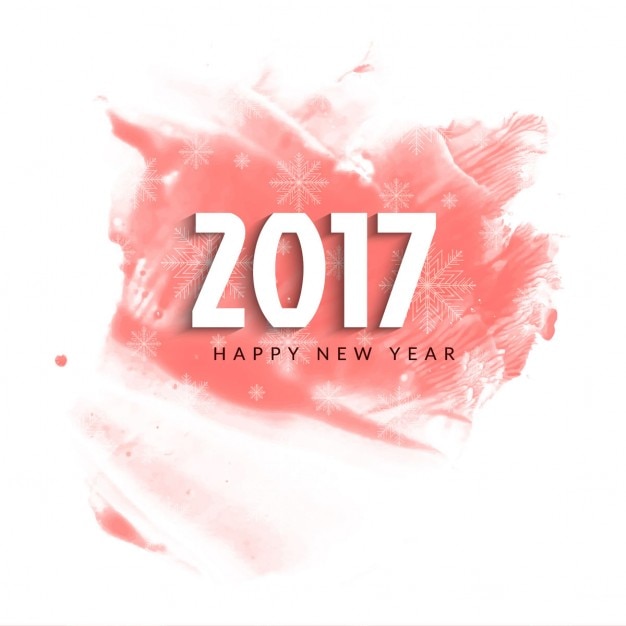 Gratis vector new year 2017 aquarel achtergrond