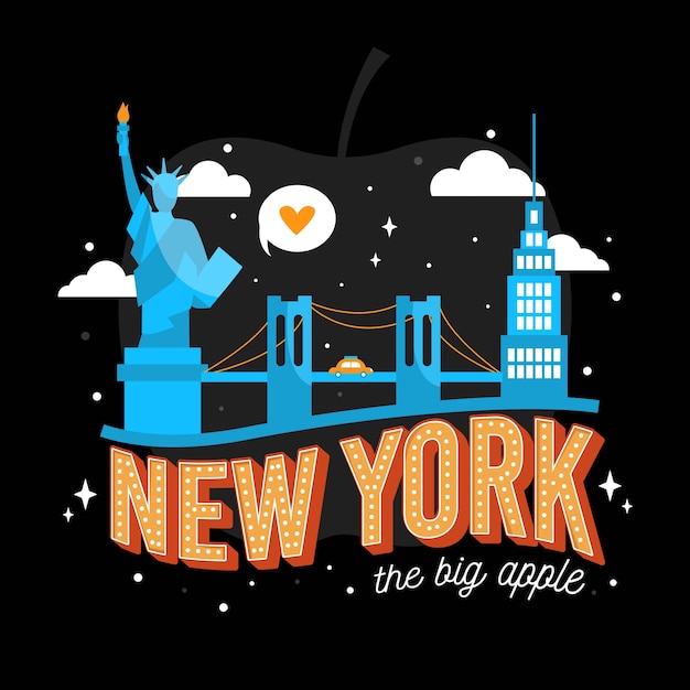 Gratis vector new york city belettering