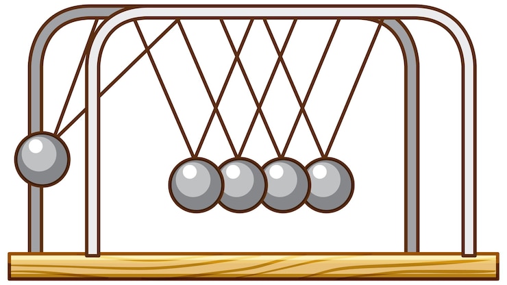Gratis Vector newtons wieg slinger op witte achtergrond