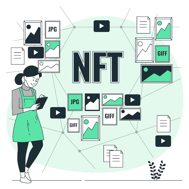 Nft concept illustratie